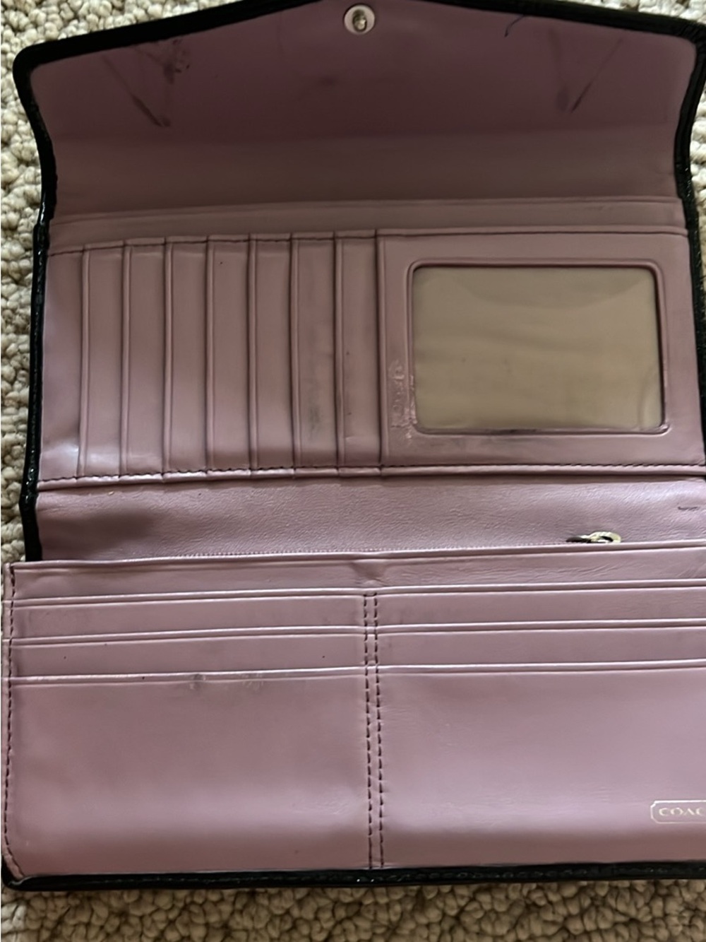 Kate Spade Pink Saffiano Zip-Around Wallet Clutch with Stud & Pearl Accents - Picture 7 of 7